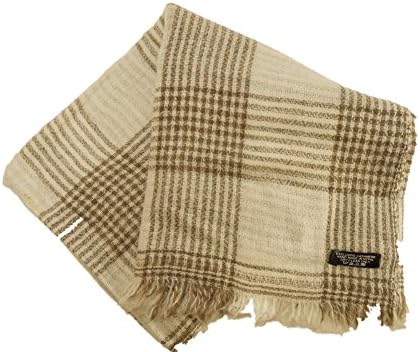 100% Cashmere Lightweight Soft Scarf Natural Dyes from Nepal (Honey Plaid)