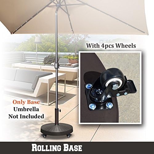 Benefitusa Resin Patio Umbrella Base Weight Stand Deck Parasol W Wheels Only Base Patio Lawn Garden Umbrella Stands Bases