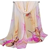 Datework Women's Long Soft Wrap Shawl Silk Chiffon Scarf (Beige)