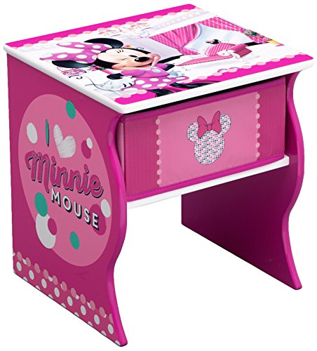 Delta Children Side Table with Storage, Disney Minnie Mouse