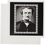 3dRose Greeting Cards ,1849, 6 x 6 Inches, Edgar Allen Poe Black and White Photograph (gc_160747_1)