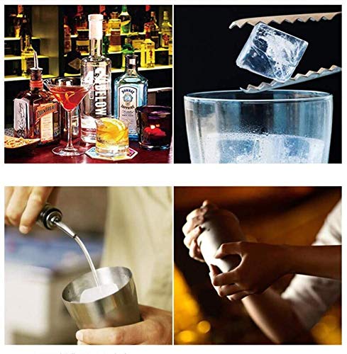 LKNJLL Bar Set, 20-teilig Edelstahl Cocktail Shaker Bar Werkzeuge, mit drehendem Ausstellungsstand und Rezepte Booklet… – Bild 8