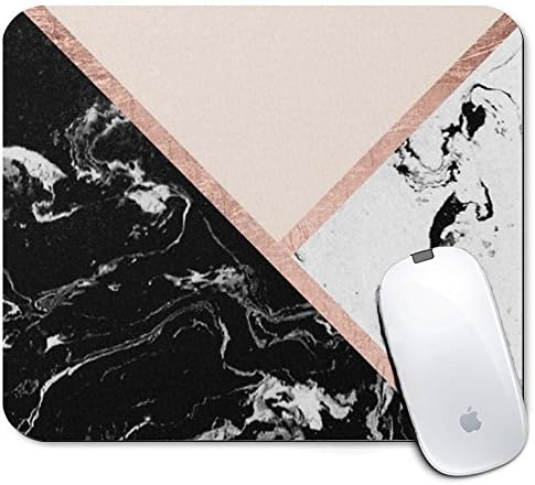Personalized Rectangle Mouse Pad, Printed Marble Pattern, Non-Slip Rubber Comfortable Customized Computer Mouse Pad (9.45x7.87inch)