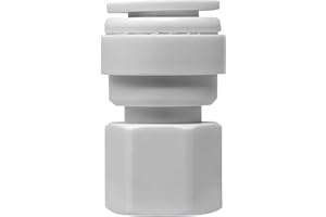 Metpure 3/8" OD Quick Connect x 1/4" Comp (7/16" UNS Thread) Female Faucet Adapter Fitting for Water Filtration RO Faucet Adapter. White.