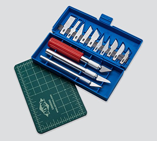 3D Print Clean-Up Kit - 17 Piece Steel Collet Knife Set with Self-Healing Cutting Pad – 3D Printer Support Material Removal & Cleaning Accessories – Precision Tools for 3D Prints - Thumbnail 5