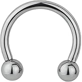 Forbidden Body Jewelry 14g 11mm Surgical Steel Internally Threaded Horseshoe Body Piercing Ring