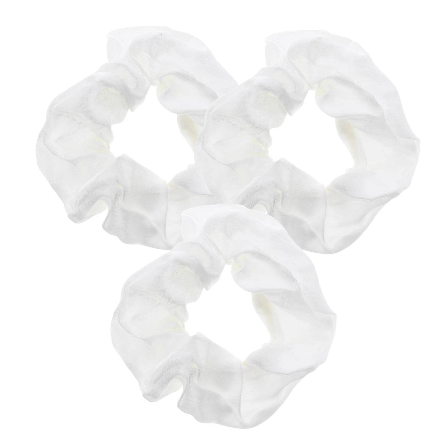 Topkids Accessories 3pc Satin Hair Scrunchies for Women & Girls, Hair Accessories for Women, Hair Bobbles, Hair Ties, Hair Elastics, Ponytail Holders, Hair Styling Accessories (White)