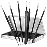 Wishesport Blackhead Remover,Pimple Comedone Extractor, Blackhead Removal tool, Blemish Acne Zit Remover Tweezer Kit,6 Piece black