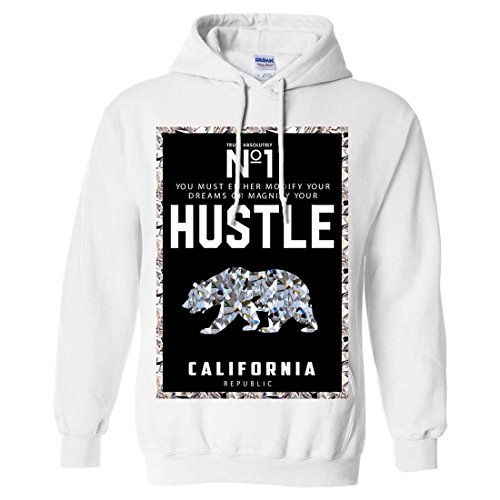 California Republic No. 1 Diamond Hustle Sweatshirt Hoodie - White X-Large