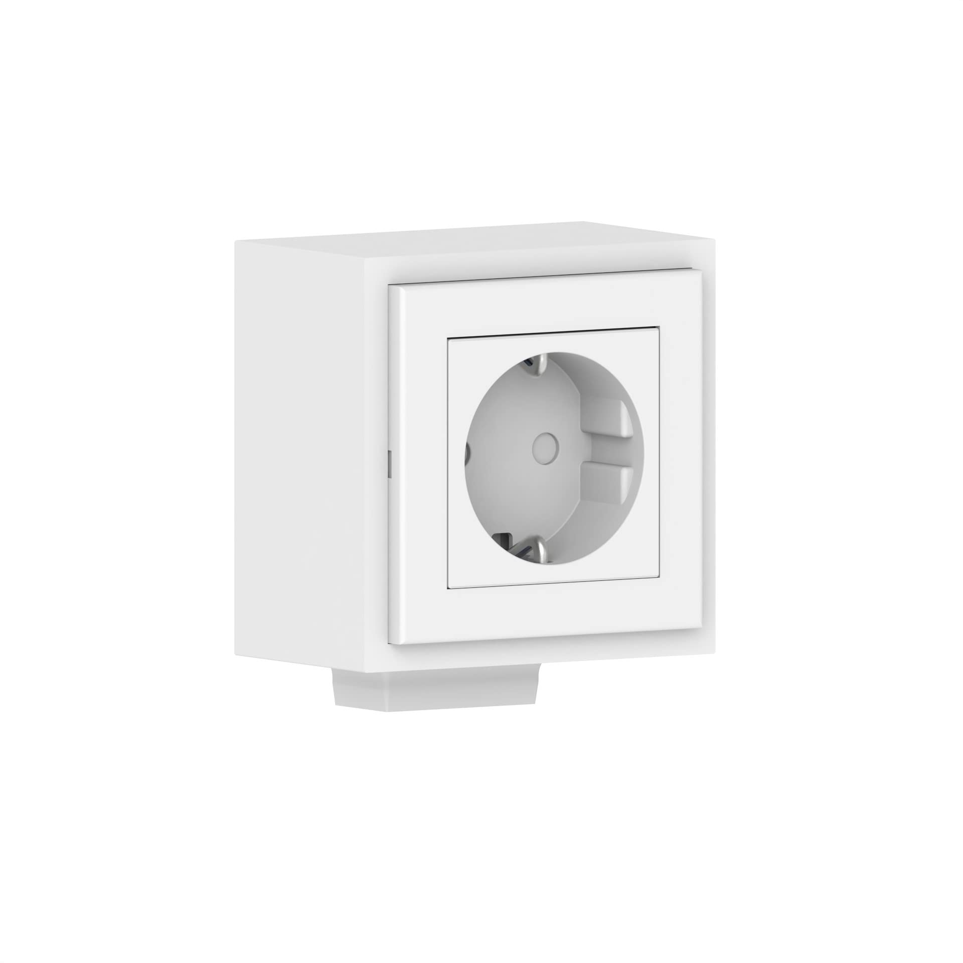Habengut Surface-Mounted Socket Unit (as Profile Termination) for Cable Duct 30 x 15 mm Colour: White, 1 piece