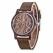 Morrivoe Luxury Wooden Watch Genuine Leather Strap For Men Japanese Bamboo Gift Box (PEACH WOOD(Brown))