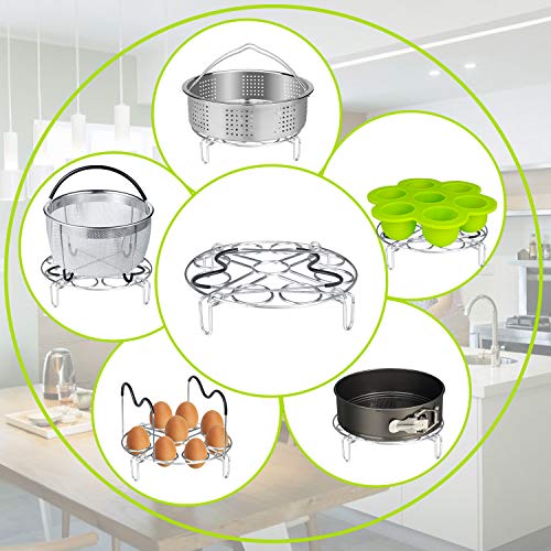 10Pcs Pressure Cooker Accessories Set Compatible with Instant Pot Accessories 6,8 Qt, Steamer Basket, Springform Pan, Egg Steamer Rack, Silicone Egg Bites Mold, 2 Trivet Mats, Mitts and Kitchen Tongs