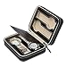 Watch Travel Case Portable Leather Zippered Watch Storage Box Display Organizer Case, Best Gift for Men, Women (4 Slot, Black)