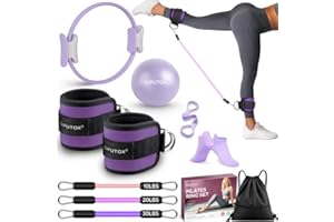 DIPUTOX Pilates Ring Kit for Women, Pilates Equipment Accessories, Home Workout Set with Magic Circle, Mini Exercise Ball, Ankle Resistance Bands & Yoga Socks, for Fitness, Toning & Better Me Gifts
