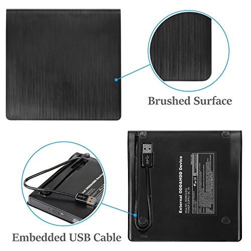 External CD Drive,Yudeg USB 3.0 External Optical CD Drive DVD RW CD Rewrite Burner for Laptop Desktop Macbook Mac OS/ Windows/ Vista - Thumbnail 7