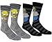 The Simpsons Homer Simpson Casual Crew Socks 2 Pair Pack Grey Heather