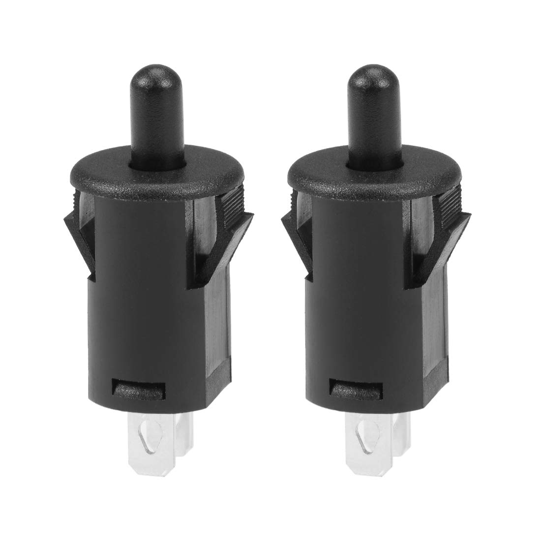sourcing map Refrigerator Door Light Switch 10mm Momentary Fridge Switch Normally Open PB35 AC 250V 3A Black 2pcs