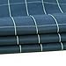 YTD Men's 100% Cotton Long Sleeve Plaid Slim Fit Button Down Dress Shirt US L Acid Blue