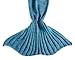 AmyHomie Mermaid Tail Blanket, Soft Crochet Sleeping Blanket for Kids Adults, Mermaid Gift for Girls(Blue,Kids)