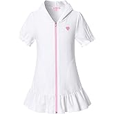 CHILDRENSTAR Girls Swim Coverups Terry Swimsuit Cover-Up Hooded Zip-Up Beach Robe