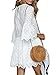 Simplee Women's Elegant Half Flare Sleeves High Waist Hollow Out Mini Dress