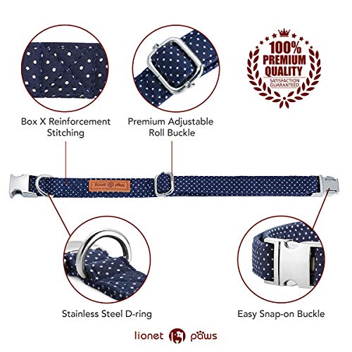 Paws Boy Dog Collar with Bowtie, Comfortable Adjustable Cute