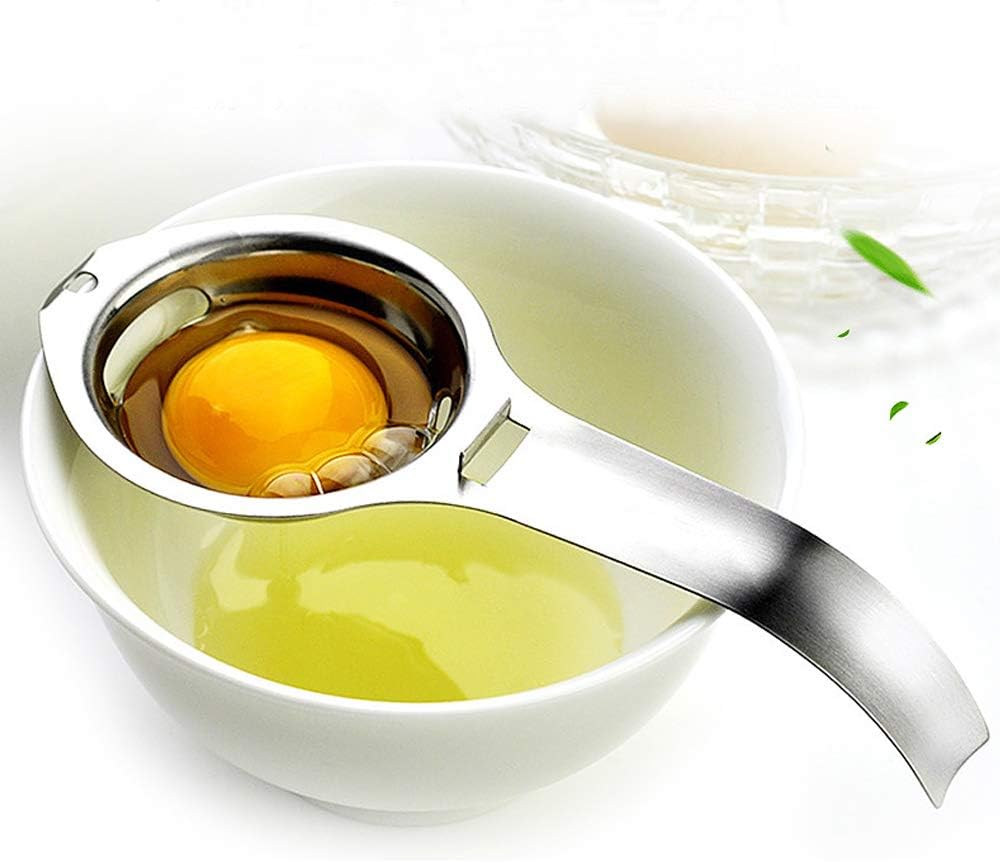 UtoptechYolk Stainless Steel Filter Divider Kitchen White Egg Separator Dishwasher Safe Tool (Silver)