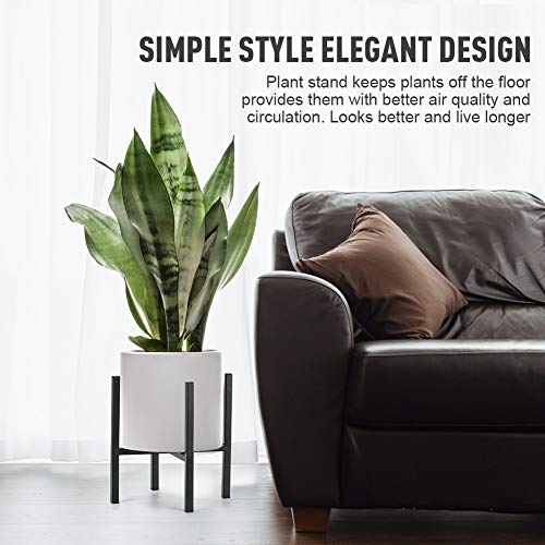 Plant Stand for Indoor Outdoor Plant Pots | Pccooler Mid Century Rustproof Iron Art Flower Pot Holder | Extra Tray Fit Any Planter Pot Below 9.7 Inches | Simple Display Potted Rack, Modern Home Decor