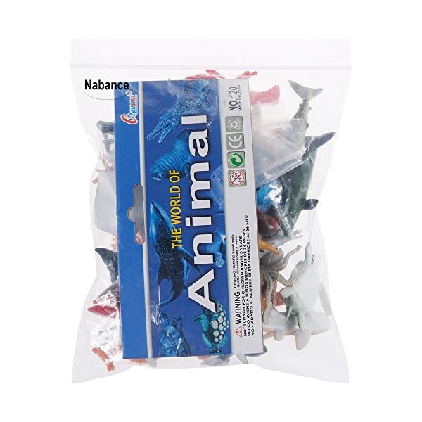 Nabance Sea Animal Figures Animal Toys 38PCS Mini Sea Animal Toys Set Realistic Animal Sea Life Figures Toy Educational…