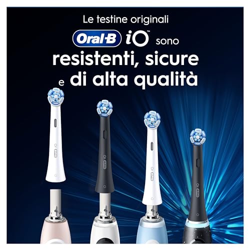 Testine di Ricambio iO Series Ultimate Clean Nere per Spazzolino Elettrico Oral B, 6 Testine Rotonde Autentiche, con setole CrissCross per rimuovere la placca