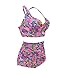 Plus Size High Waist Vintage Retro Bikini Push Up Separate Swimwear-KJX802-RDF5 Red Floral