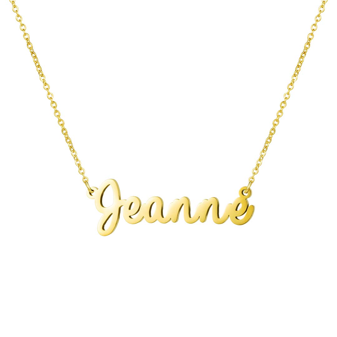 Awegift Personalized Name Necklace 18K Gold Plated New Mom Bridesmaid Gift Jewelry for Women, Metal