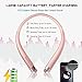 Bluetooth Headphones Retractable, LSCHARM Sport Wireless Stereo Neckband Headset Retractable Earbuds Noise Cancelling with Mic (Rose Gold)