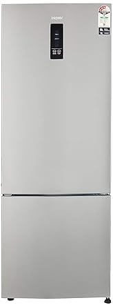 Haier 345 L 3 Star Inverter Frost-Free Double-Door Refrigerator (HRB-3654PIS-E, Inox Steel)