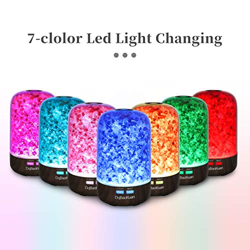 Ultrasonic Salt Lamp Diffuser with Aromatherapy, 100% Pure Himalayan Salt, Essential Oil Diffusers 7 Light Settings, 120ml Tank Lasts Up to 8 Hr