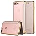 iPhone 8 Plus Case,iPhone 7 Plus Case, LONTECT Slim PU Leather Folio Flip Case with Card Slot & Clear Soft TPU Back Cover for Apple iPhone 8 Plus/iPhone 7 Plus - Gold