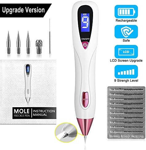 UPGRADE Removal Pen Remover Tool Adjustable 9-Levels LED Spotlight USB Rechargeable Spot Eraser Pro Pen Home Use (Rose Red-01F)