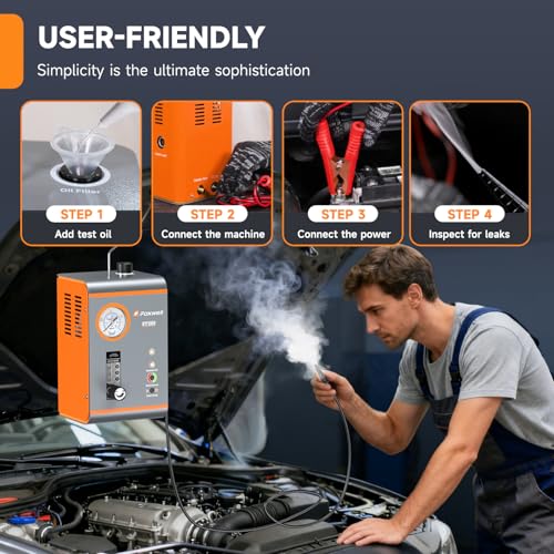 FOXWELL ST203 Smoke Tester for Car, EVAP Smoke Machine Leak Detector with Pressure & Flow Meter, Built-in Air Pump 16L/Min, Complete Accessories Kit, Pro Dual-mode Vacuum Smoke Tester for 12V Vehicles