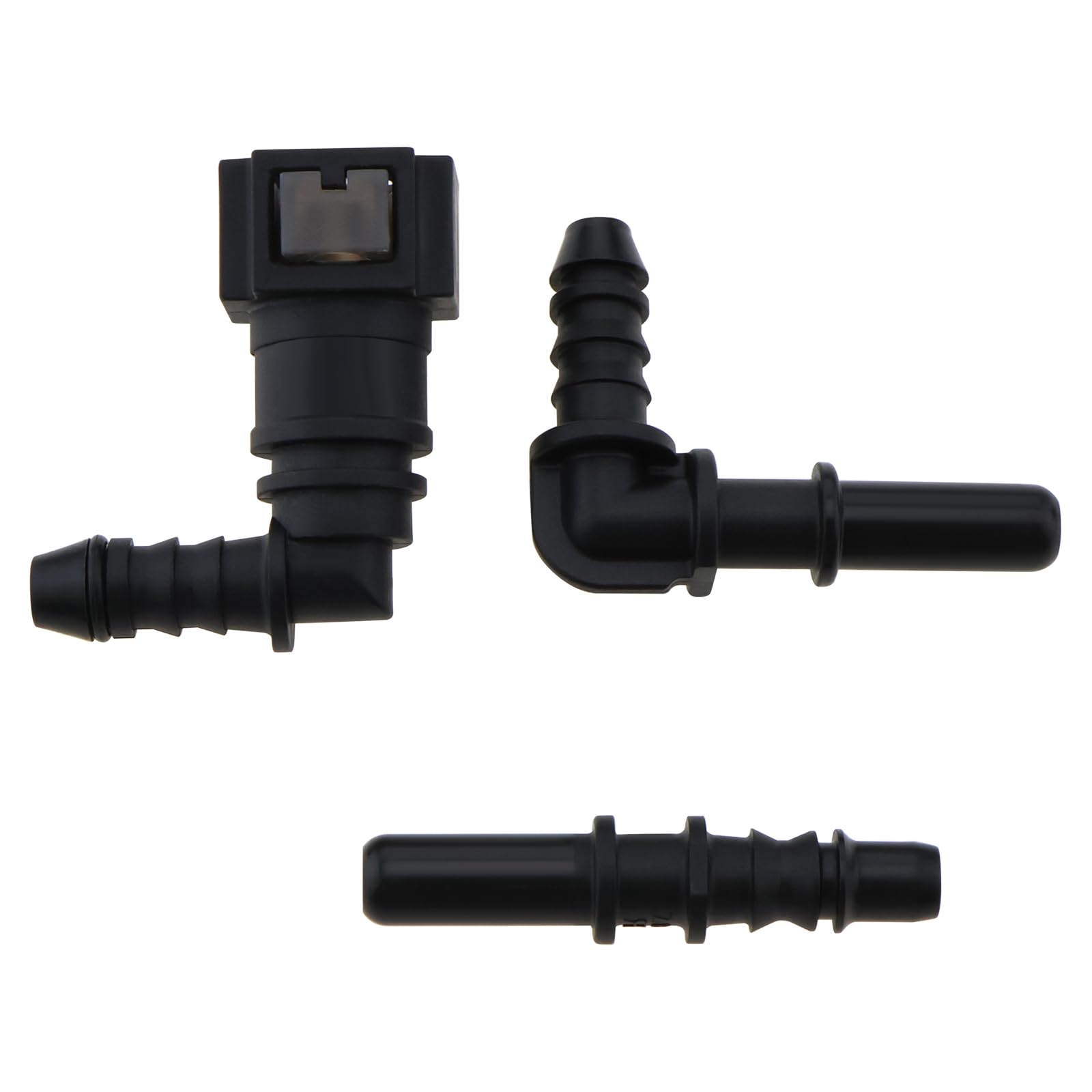 SG Store 7.89mm-ID6 Car Fuel Line Quick Release Connector Kit, ABS, 6mm Nylon & 8mm Rubber Hose Compatible, Straight & Elbow, 500 KPa/5 Bar Back Pressure, Easy Snap Installation