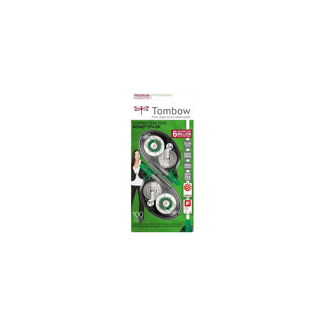 Tombow Mono CT-YT4 Correction Tape (Pack of 2)