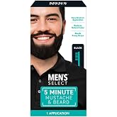 Men&rsquo;s Select 5 Minute Mustache &amp; Beard Black Brush-In Facial Hair Dye with Brush Included