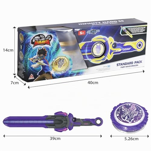 INFINITY NADO Spinning Tops Kids Metal Toy Battle Tops Spinning Tops Spinning Tops Kids Ages 5 6 7 8 9 10 11 12 Years Old Standard Pack Dream World Magic Dragon