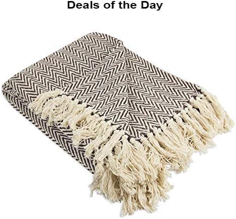 Amazon Com Throws Brown Throw Blanket Cotton Chevron