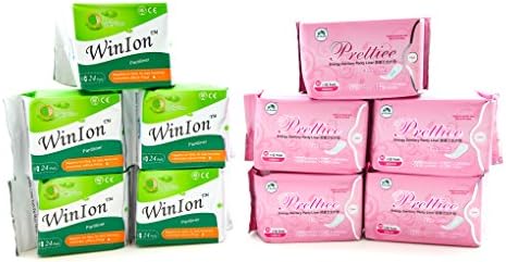 Winalite Winion - Pack of 5 Anion Pantiliner + 5 Pack Prettiee Ion Panty Liner Sanitary Napkin