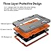 XIQI Compatible with Samsung Galaxy Tab A 10.1 2016 Case, Three Layer Hybrid Rugged Heavy Duty Anti-Slip Case Full Body Protection Cover for Tablet SM-T580/T-585,Grey/Orange