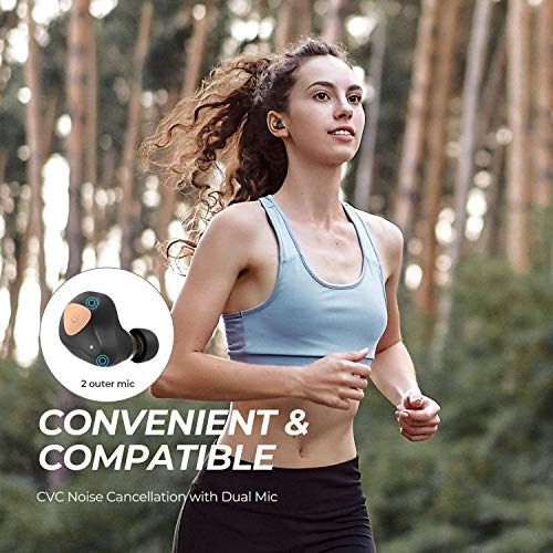 Écouteurs Bluetooth sans Fil Intra-Auriculaires, SoundPEATS Truengine3 Se Noirs, Mini Casque Son Clair Qualité Sonore avec 4 Microphones Intégrés avec Boîtier de Charge