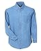 TRM Men's Cotton Heavyweight Trekker Stonewashed Pleated Denim Shirt (XS-6XLT)
