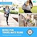 RETRO PUG Travel Mate Pet Carrier Sling Bag - Purse - Front Pack - Shoulder Strap Adjustable - Puppy Carrying Bag - Dog Carriers for Small and Medium Dogs,Cats - Free Silicone Bowl - Up to 10~15 lbs