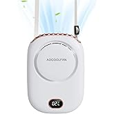 AOCOOLFAN Portable Neck Fan, Mini Small Personal Handheld Fan USB Rechargeable 3 Speed for Girls Boys Woman Eyelash Travel Home Office Outdoor (White)