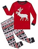 IF Pajamas Christmas Little Girls Boys Pjs 100% Cotton Long Sleeve Kids Toddler Pajamas Sets Size Red 4T